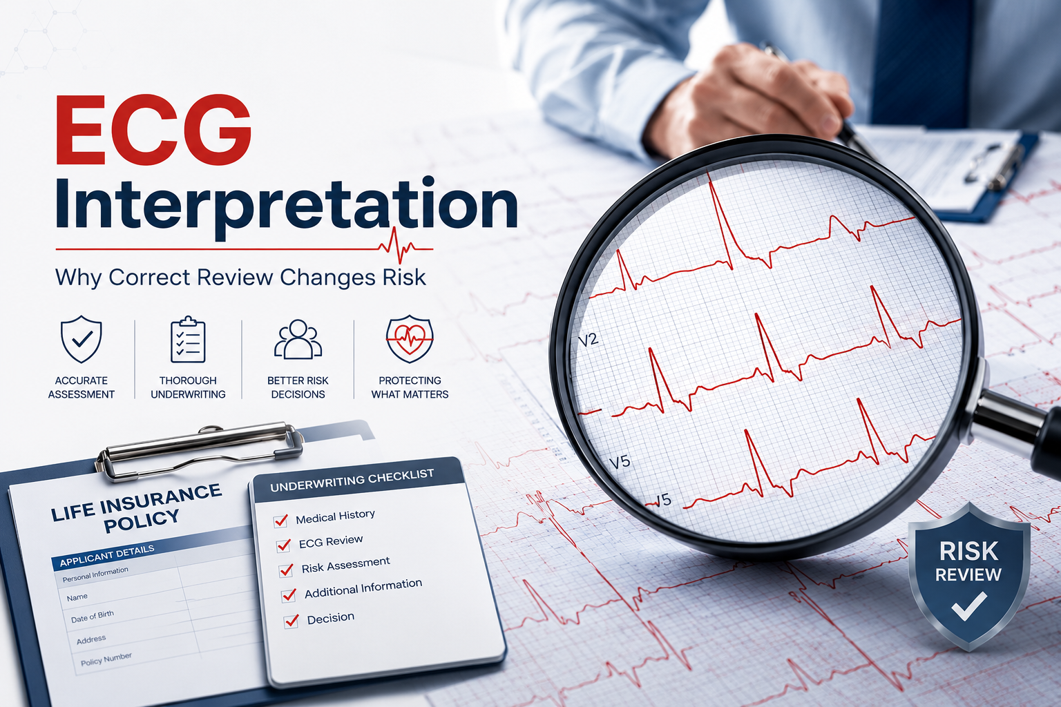 ECG interpretation in life insurance underwriting: Why correct review changes risk